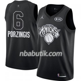 NBA Mænd Trøje New York Knicks Kristaps Porzingis 6 2018 All Star Jordan Brand Sort Swingman